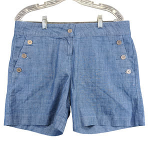 The Limited Women's Chino Shorts Blue Size 10 100% Cotton Slash Pockets